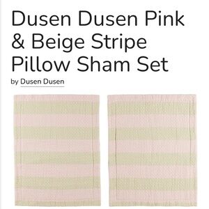 Dusen Dusen Pink & Beige Stripe Pillow Sham Set